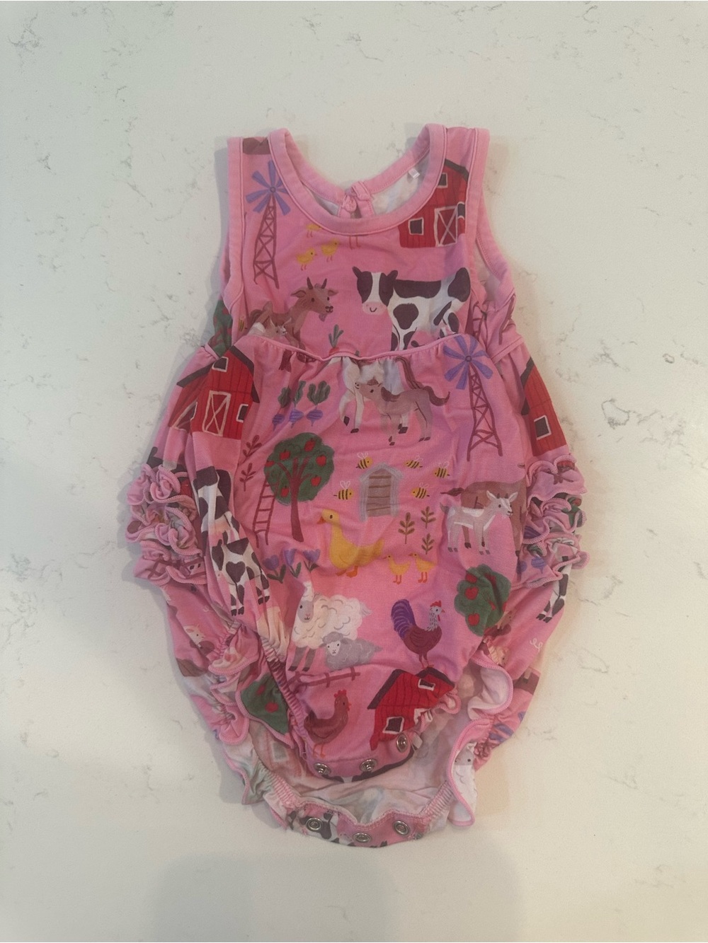Little Sleepies farm animal bubble romper